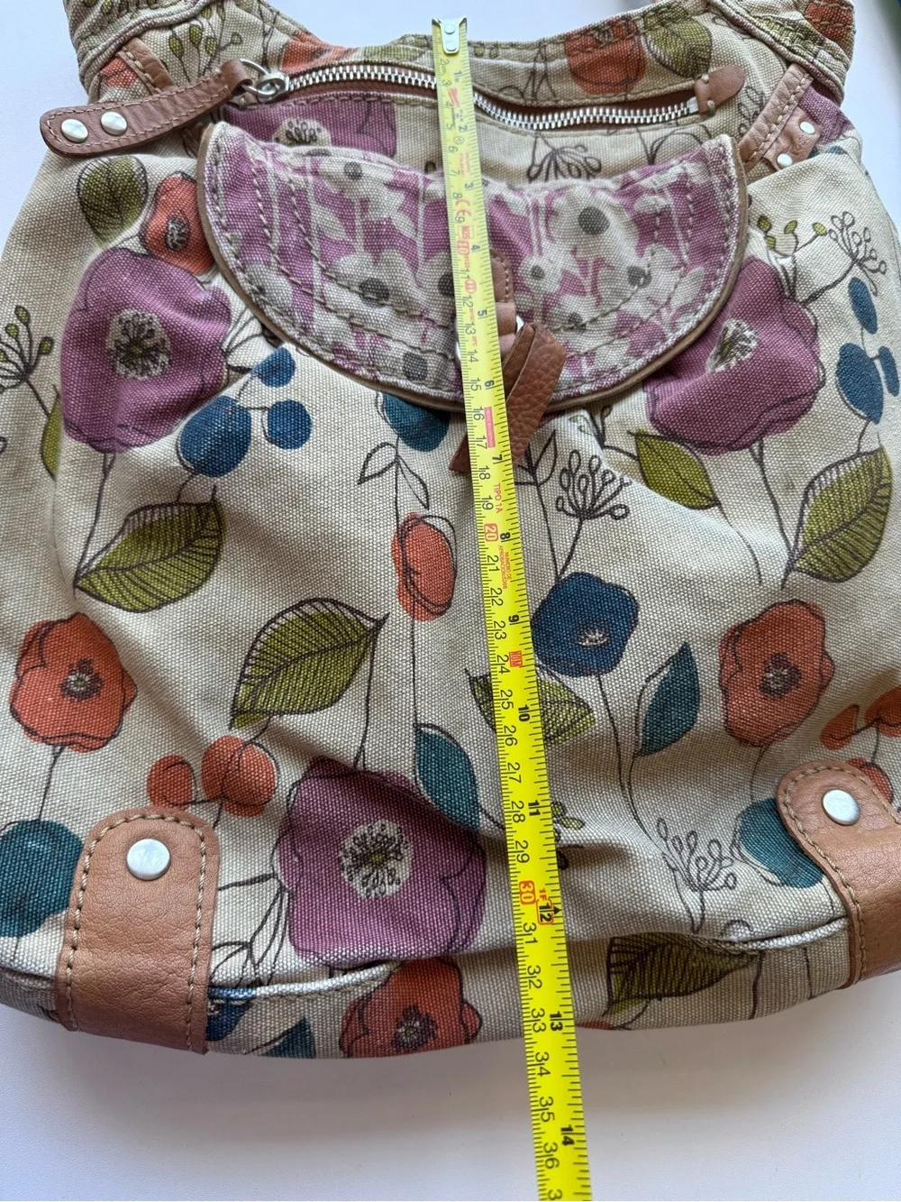 Fossil Floral Canvas Shoulder Bag